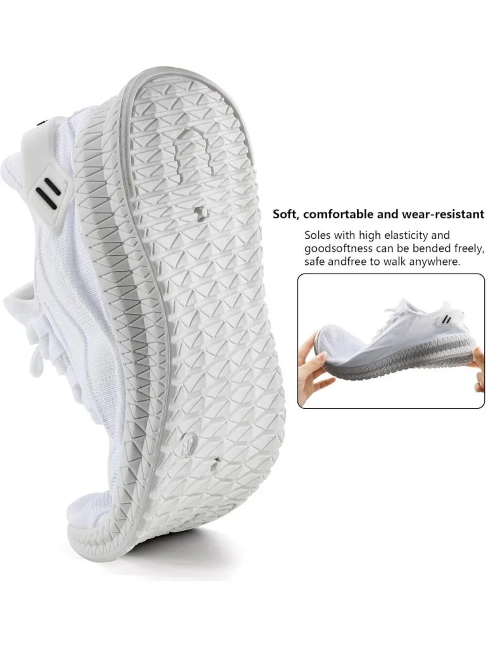 Men's White Running Shoes Non Slip Athletic Fashion Lightweight Mesh Sneakers